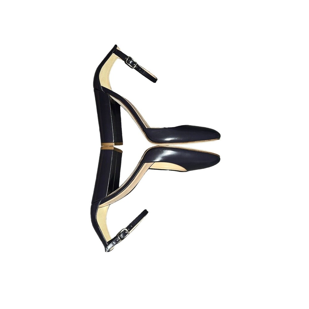 SOLD…….J Crew Maisie Leather Ankle Strap Round Toe Heels, BT907, Size 7 - Picture 5 of 7